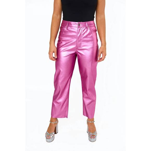 NEW BUDDYLOVE shelby straight leg pants in magenta - Picture 3 of 4